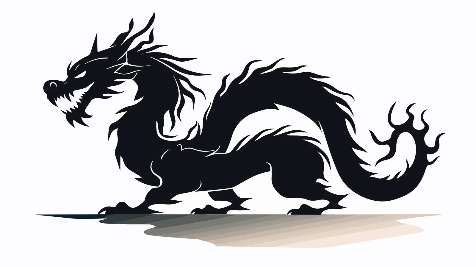 Majestic Dragon Silhouette Chinese Zodiac Symbol — free download from Dotvec