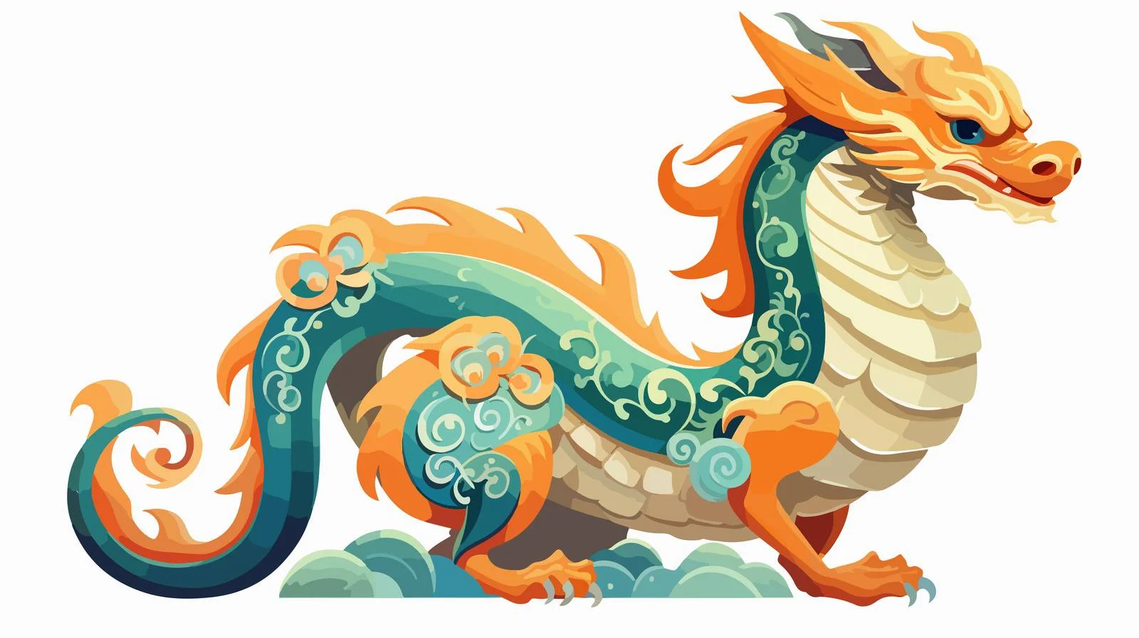 Chinese Zodiac Dragon Symbol: Mythical Illustration — free download from Dotvec