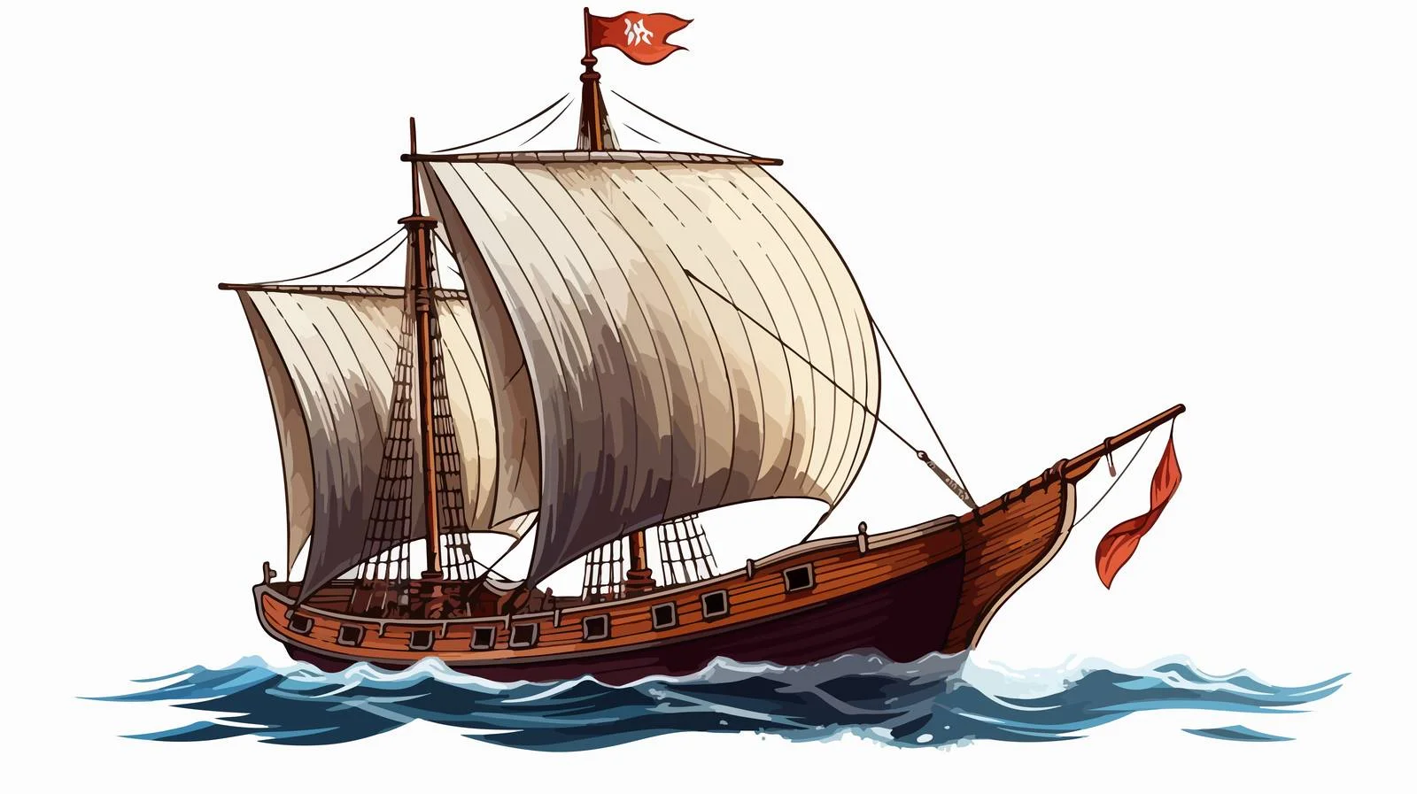 Viking Drakkar Military Boat with Sai — free download from Dotvec