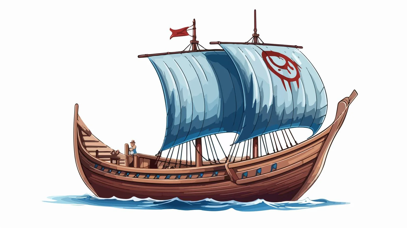 Medieval Viking Drakkar Military Boat Illustration — free download from Dotvec