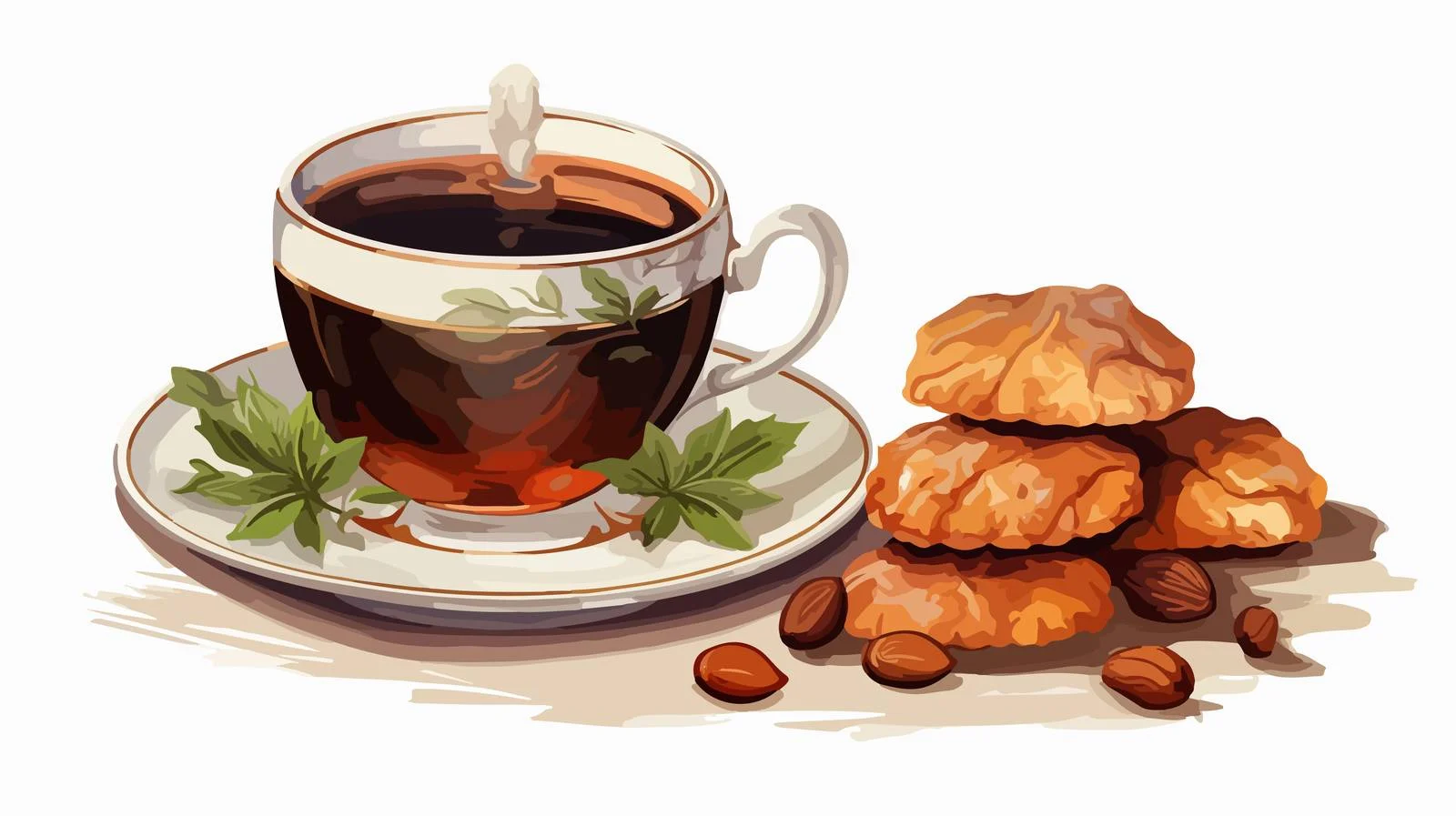 Exquisite Gozinaki and Tea Pairing Illustration — free download from Dotvec