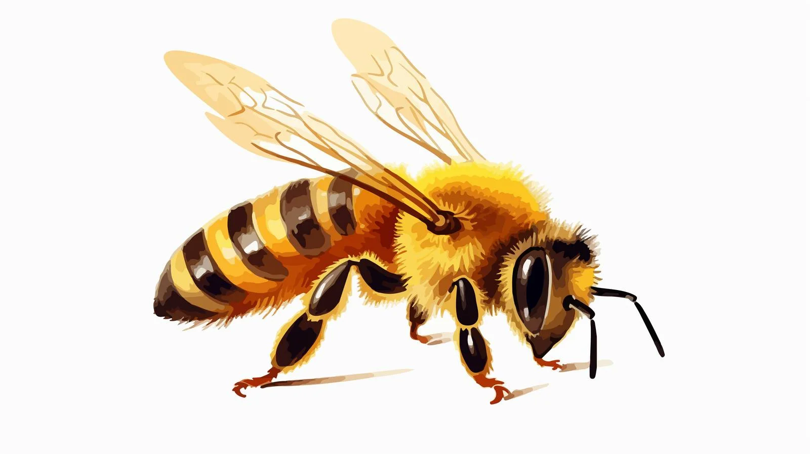 Bee on Flower Vector Sketch Illustration — free download from Dotvec