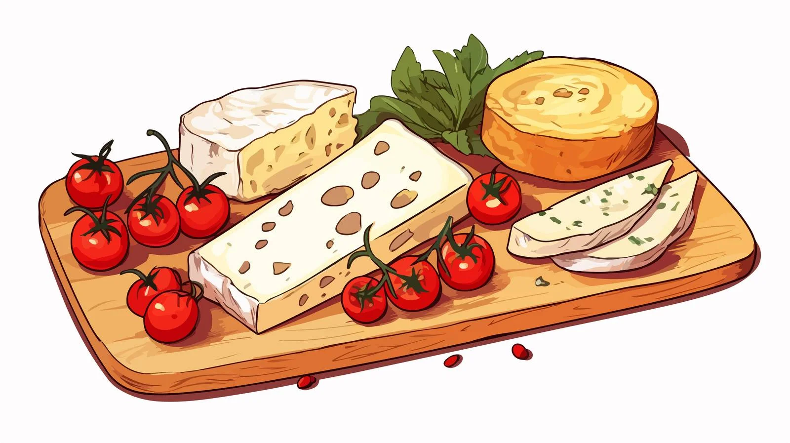 Cheese Headpiece with Cherry Tomatoes Sketch — free download from Dotvec