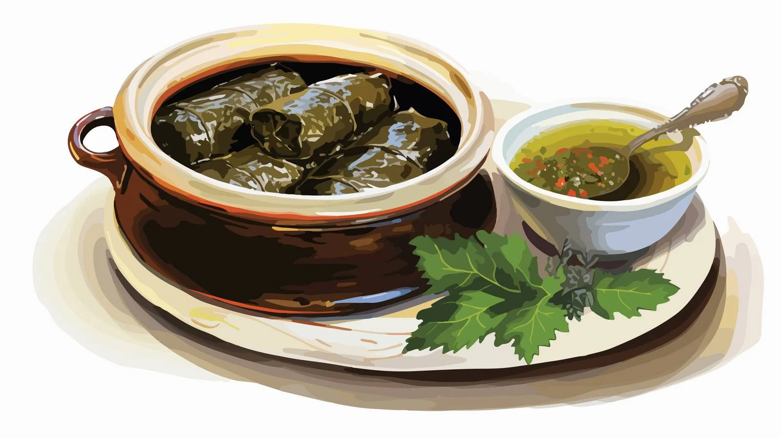 Delicious Dolma in Bowl with Gravy Boat — free download from Dotvec