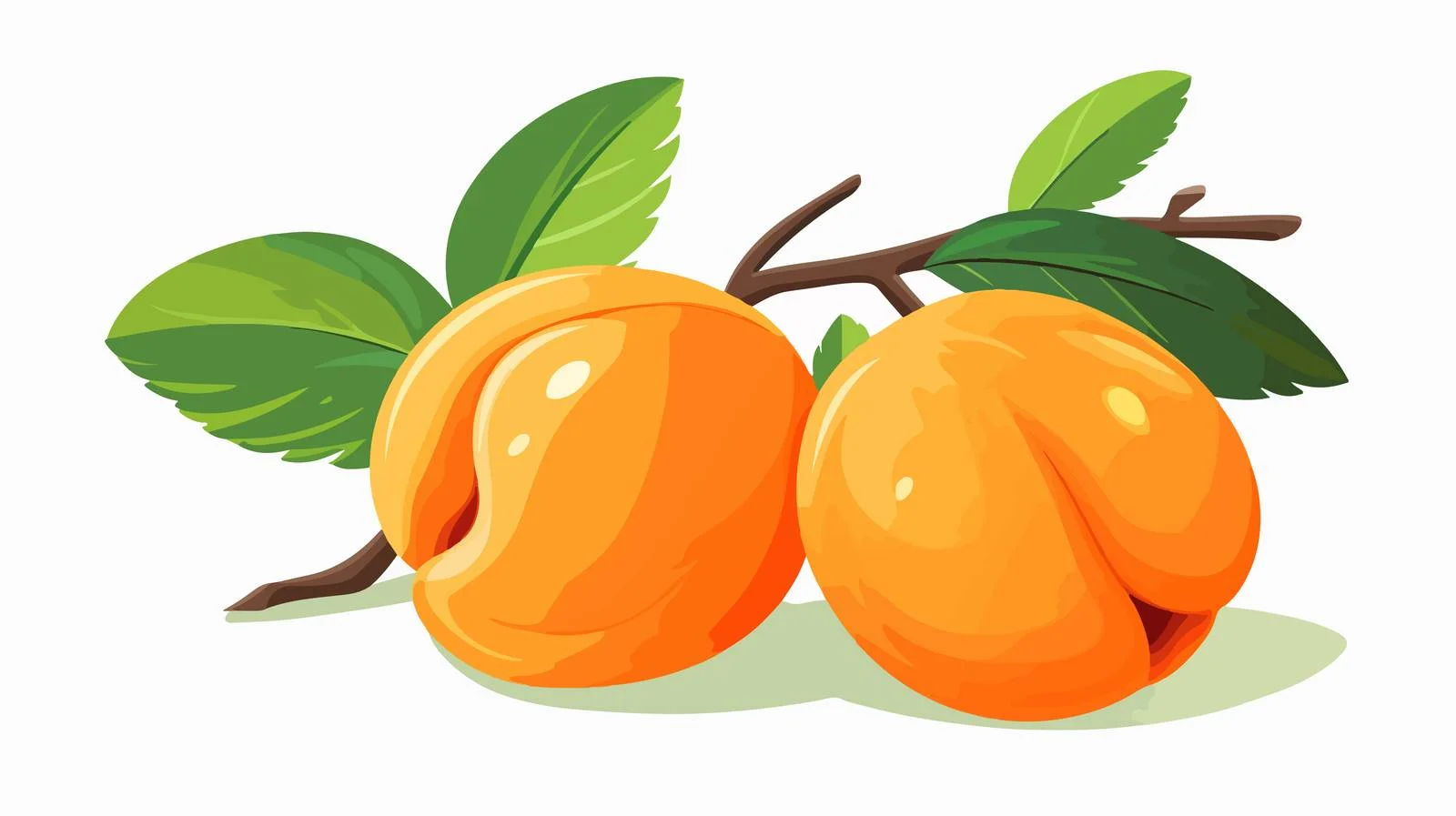 Detailed Apricot Illustration with Peduncle and Leaf — free download from Dotvec