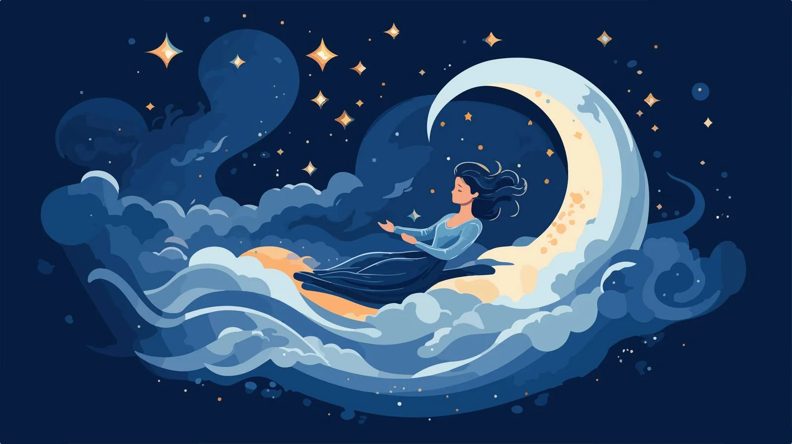 Night dreamer soaring in unconscious flight — free download from Dotvec