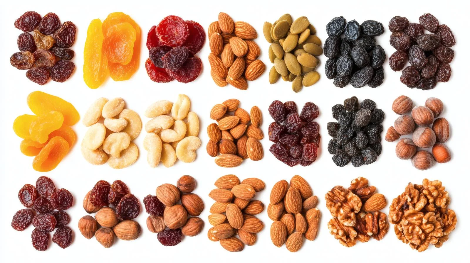 Assorted Dried Fruits and Nuts on White — free download from Dotvec