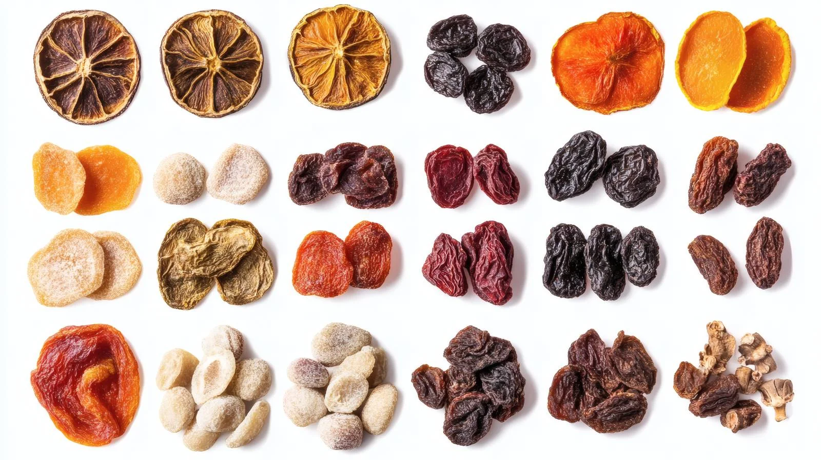 Assorted Dried Fruits on White Background — free download from Dotvec