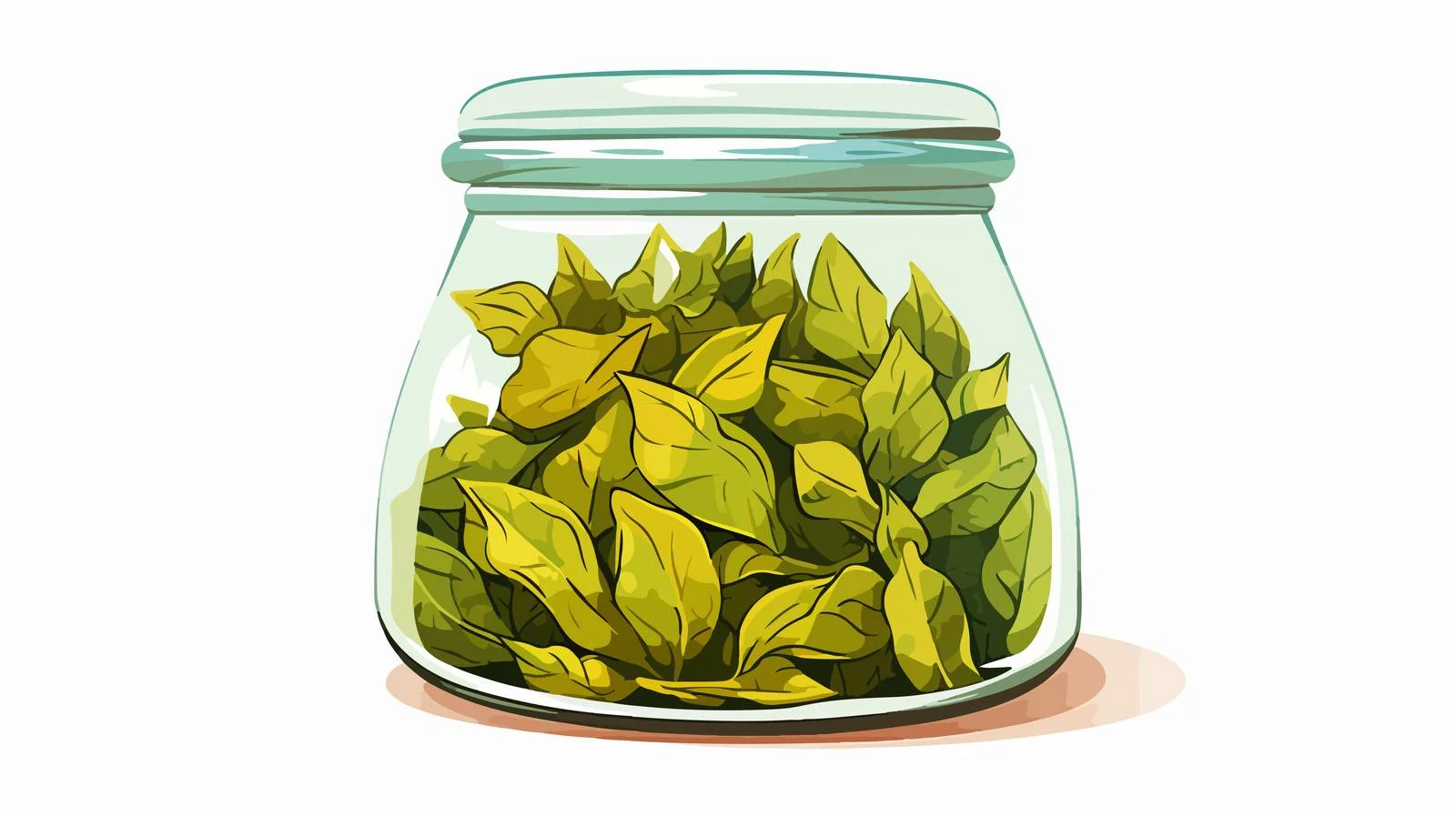Preserved Basil Leaves in Clear Glass Container — free download from Dotvec