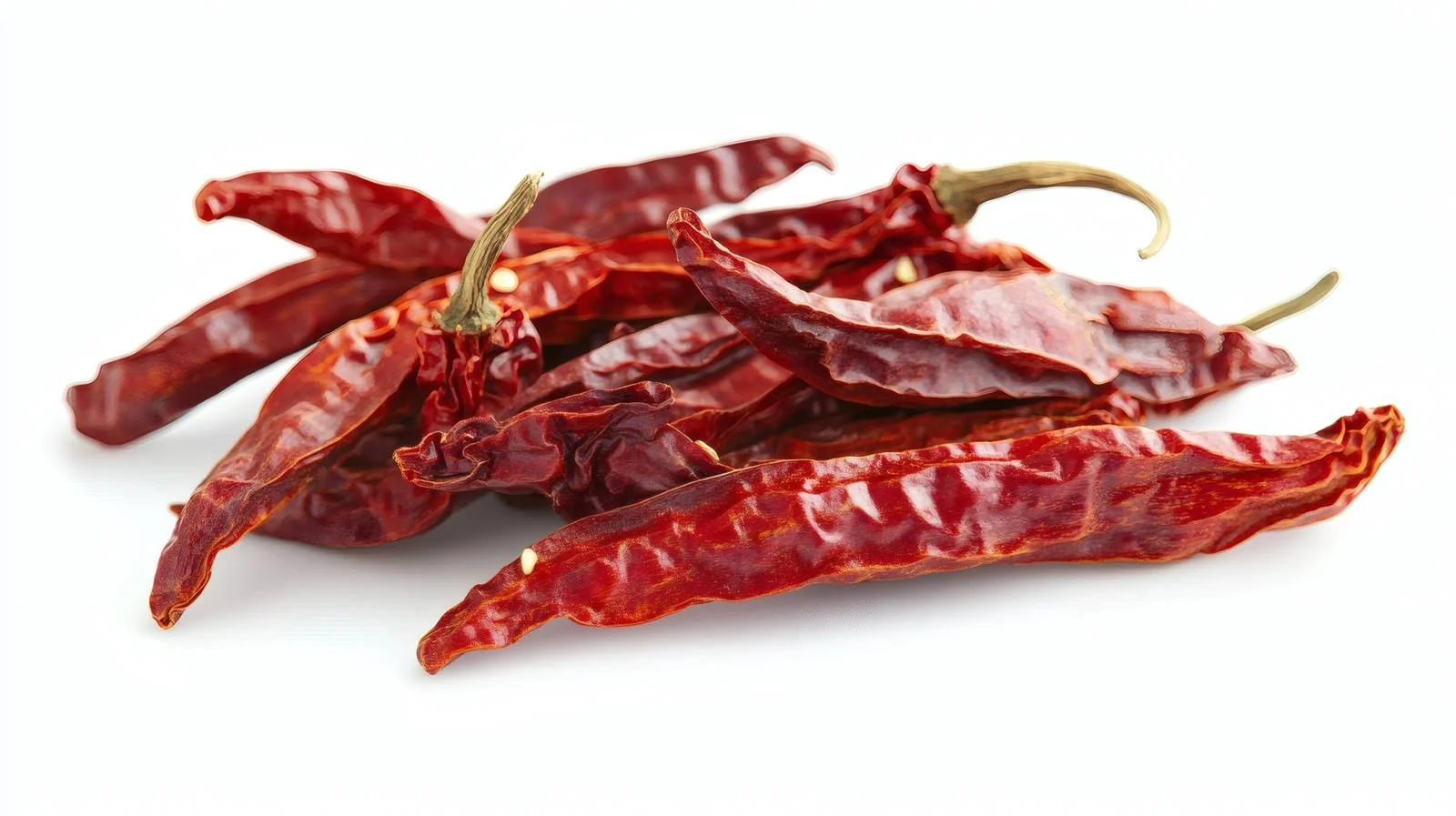 Vibrant dried hot peppers on white background — free download from Dotvec
