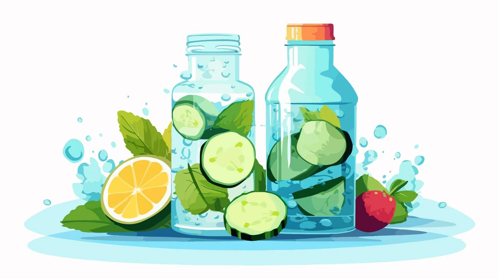 Hydration Booster Detox Drink Card Design — free download from Dotvec