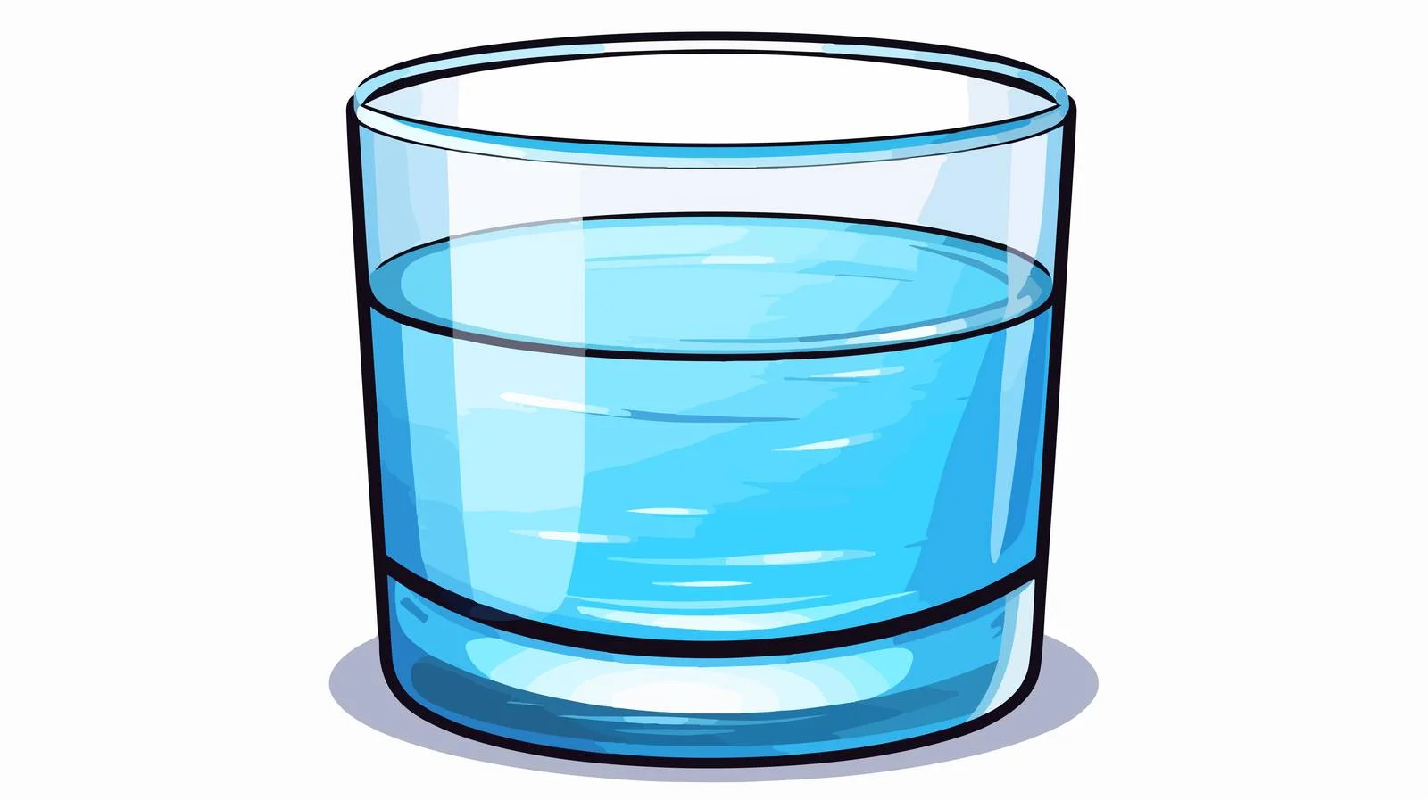 Blue Glass Filled with Drinking Water — free download from Dotvec