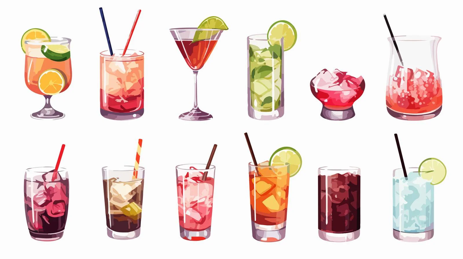 Assorted Alcoholic Cocktails and Herbal Infused Water — free download from Dotvec
