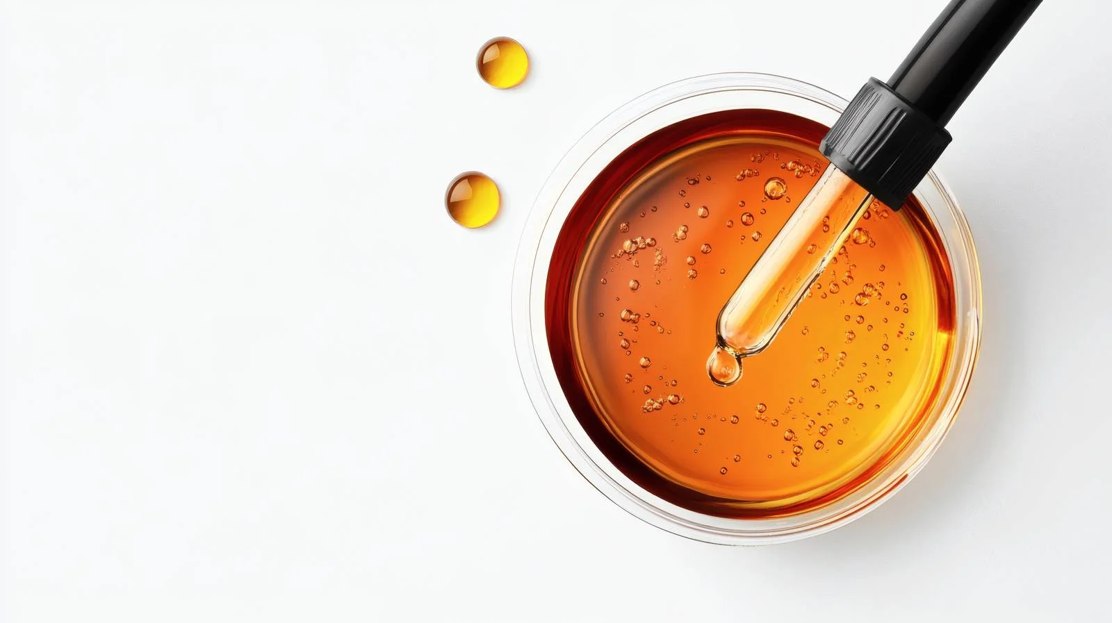 Liquid dropper and oil gel in petri dish — free download from Dotvec