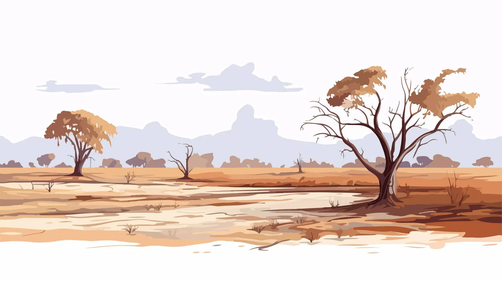 Scorched Summer Terrain with Dry Vegetation — free download from Dotvec