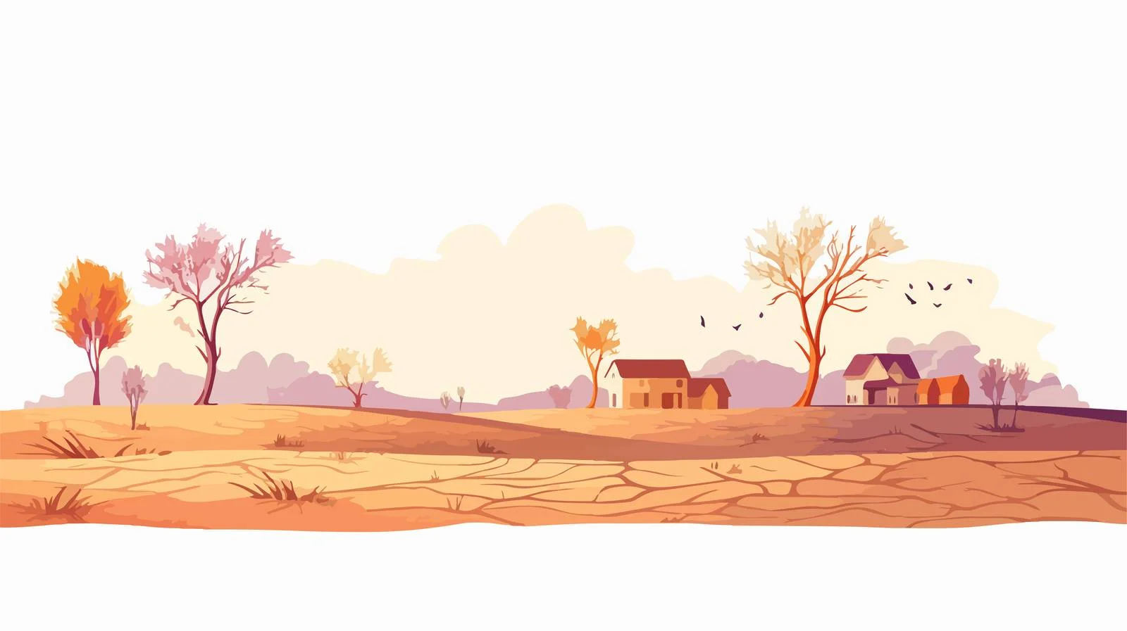 Scorched Summer Landscape: Arid Plant Life — free download from Dotvec