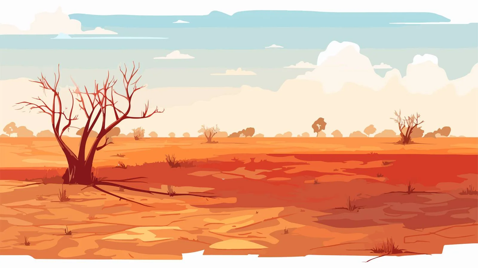 Arid summer terrain with parched vegetation — free download from Dotvec