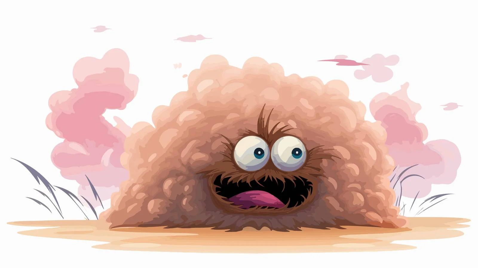 Cartoon Dust Monster Vector Illustration — free download from Dotvec