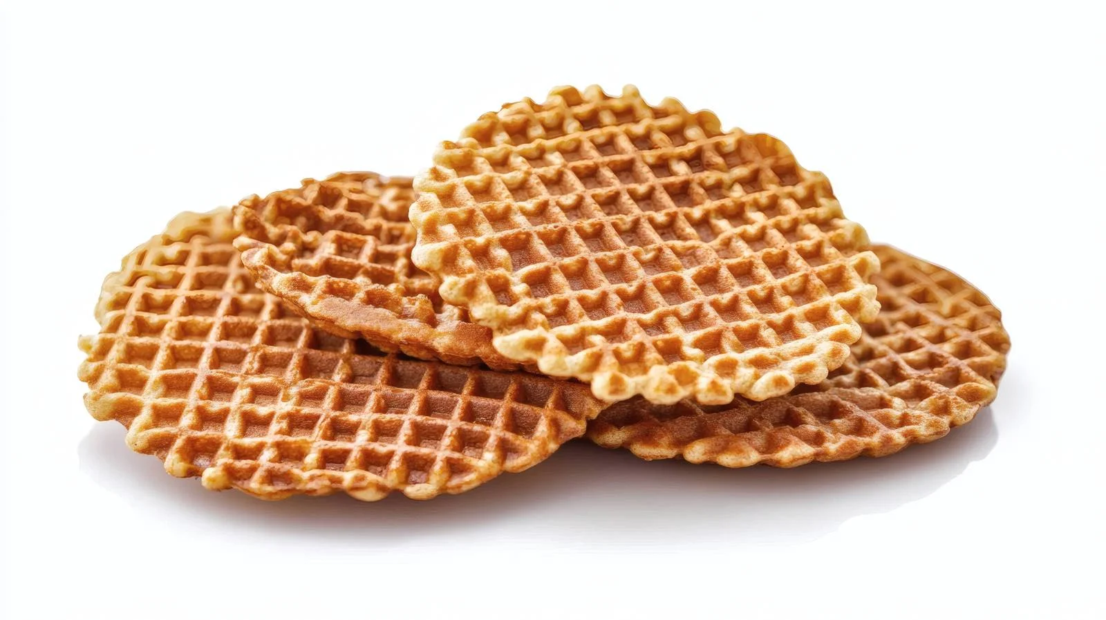 Traditional Dutch stroopwafel on white background — free download from Dotvec