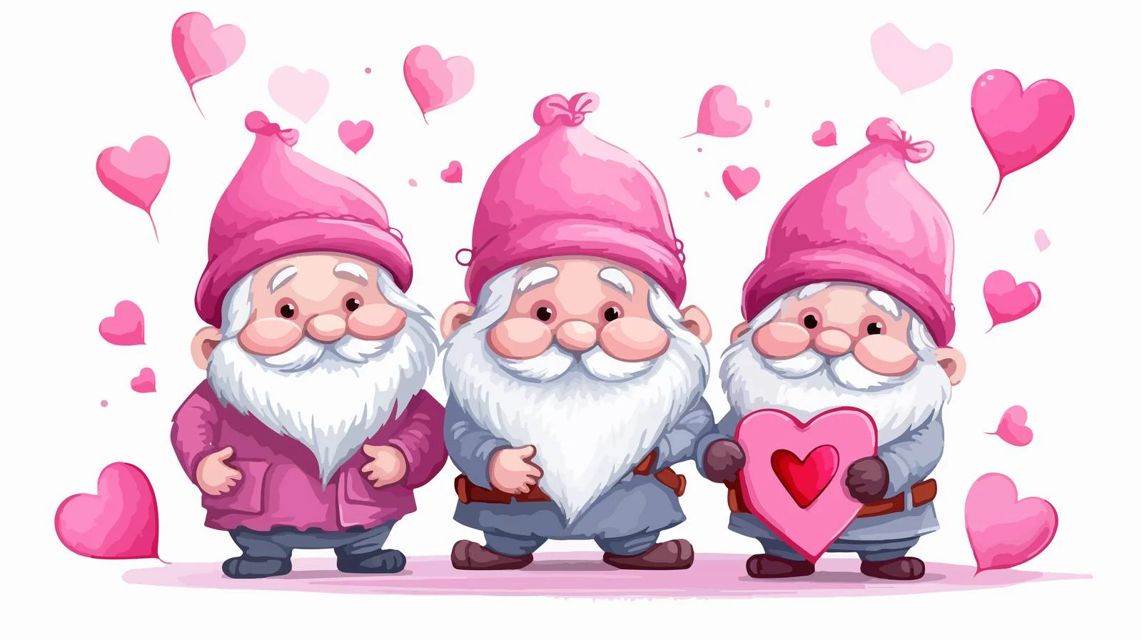 Fantasy Characters Holding Love Hearts — free download from Dotvec
