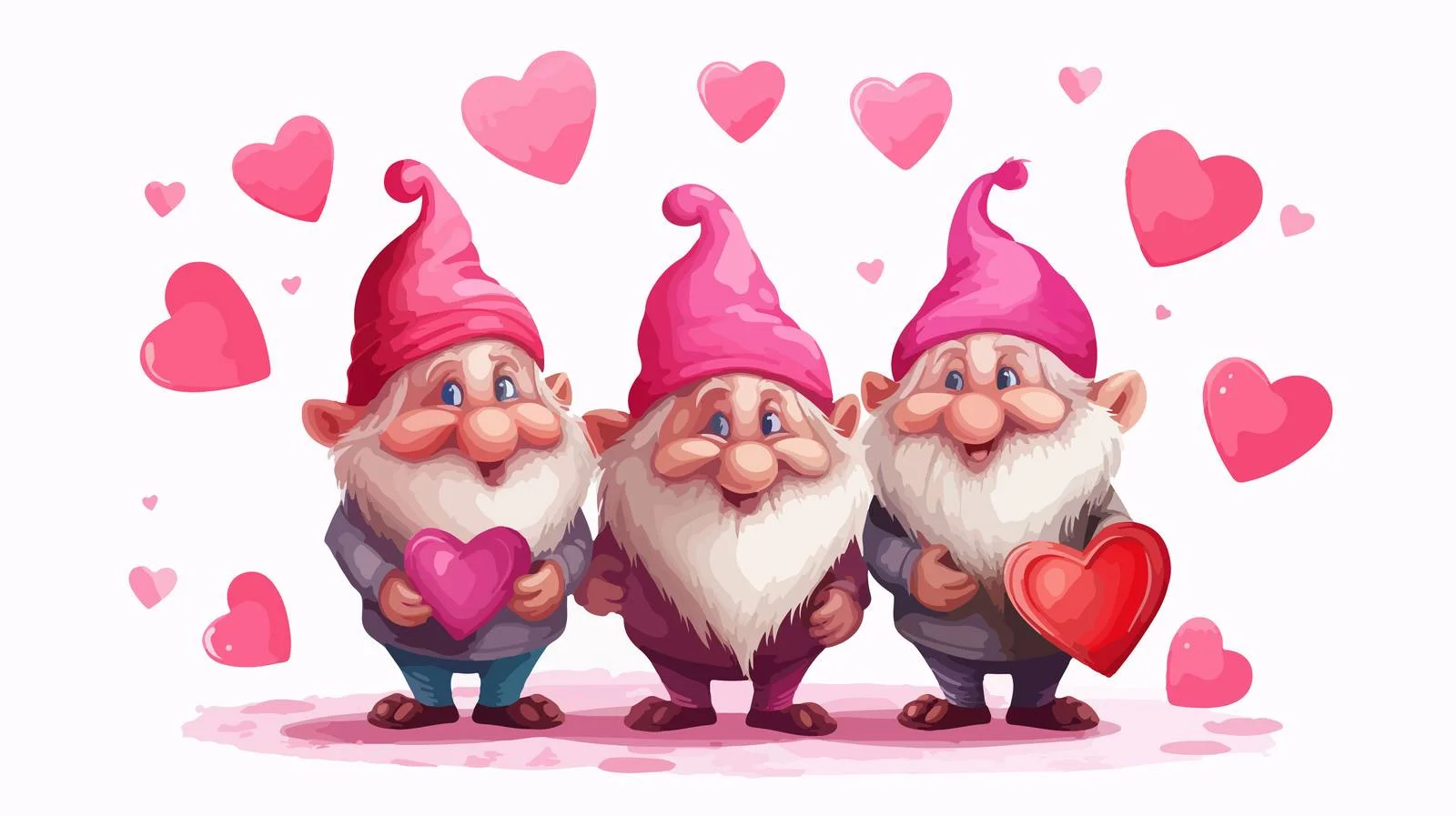 Whimsical Dwarfs and Gnomes with Hearts — free download from Dotvec