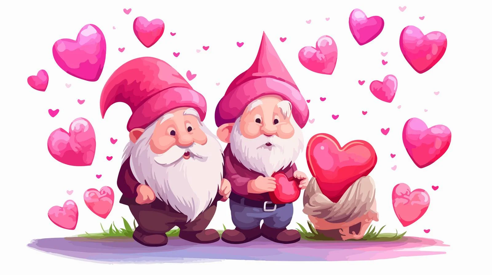 Dwarf Gnomes Loving Heart Image — free download from Dotvec