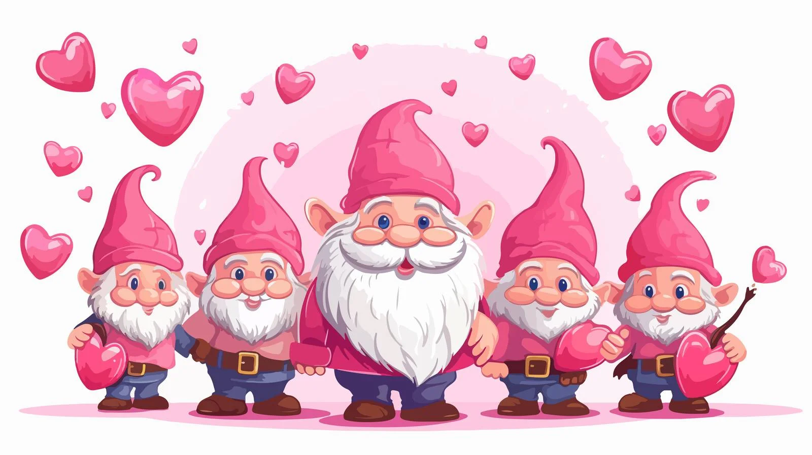 Dwarf Gnomes Hearts Love Image — free download from Dotvec
