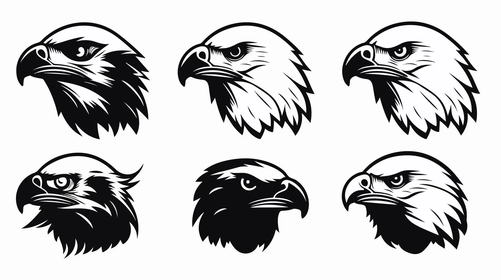 Eagle Silhouette Heads Vector Illustration — free download from Dotvec