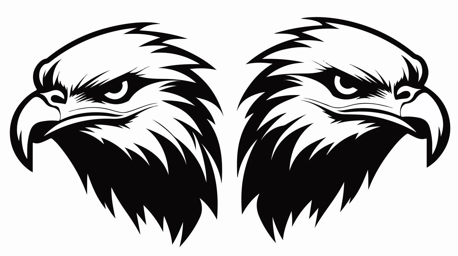Eagle Heads Silhouette Vector Art — free download from Dotvec