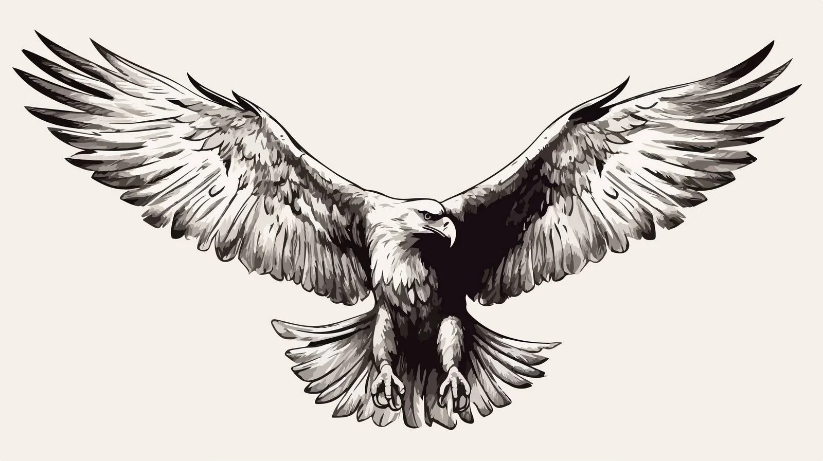 Eagle Sketch Engraving Spread Wings — free download from Dotvec
