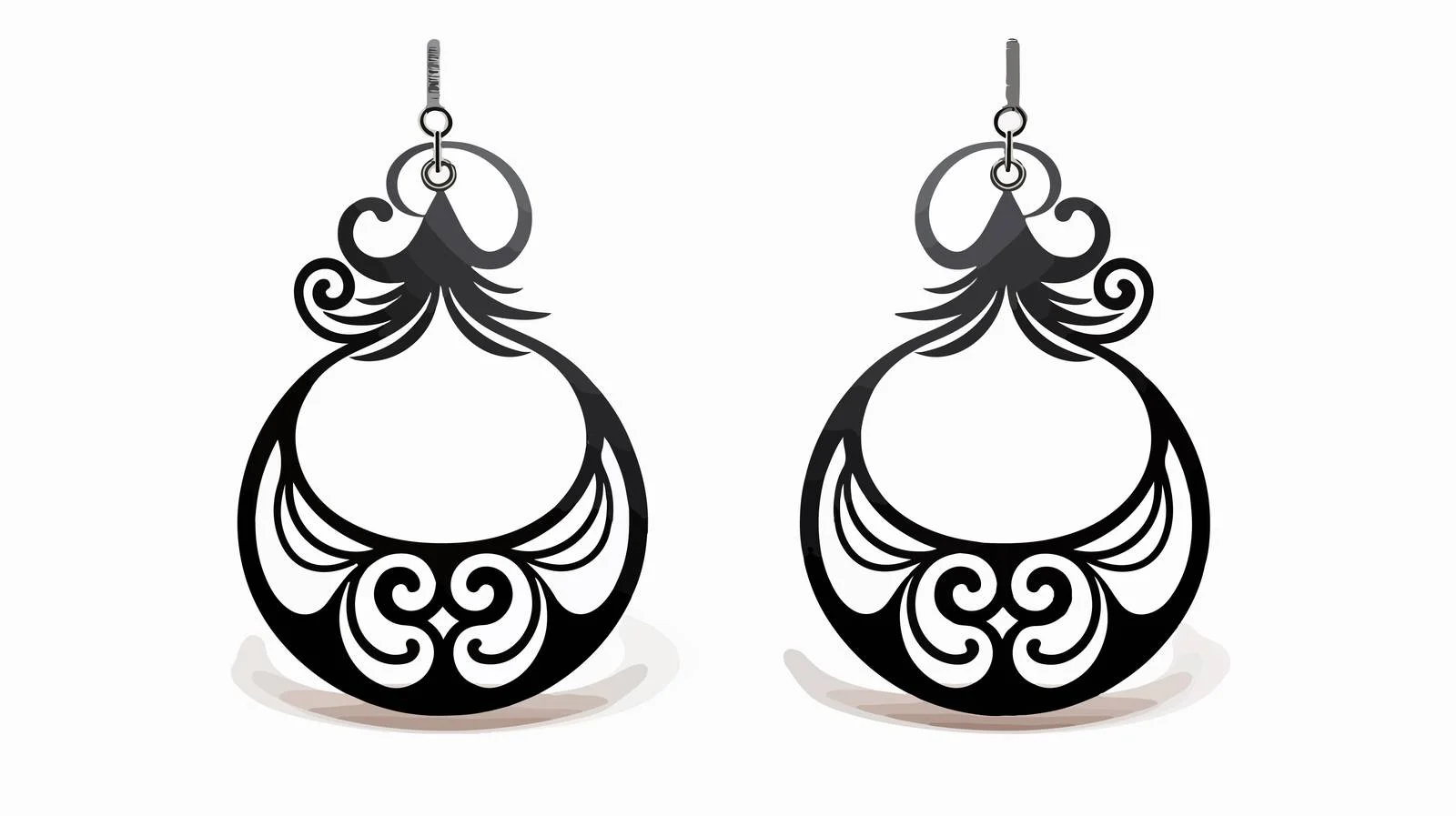 Earring Design Template with Shadow — free download from Dotvec