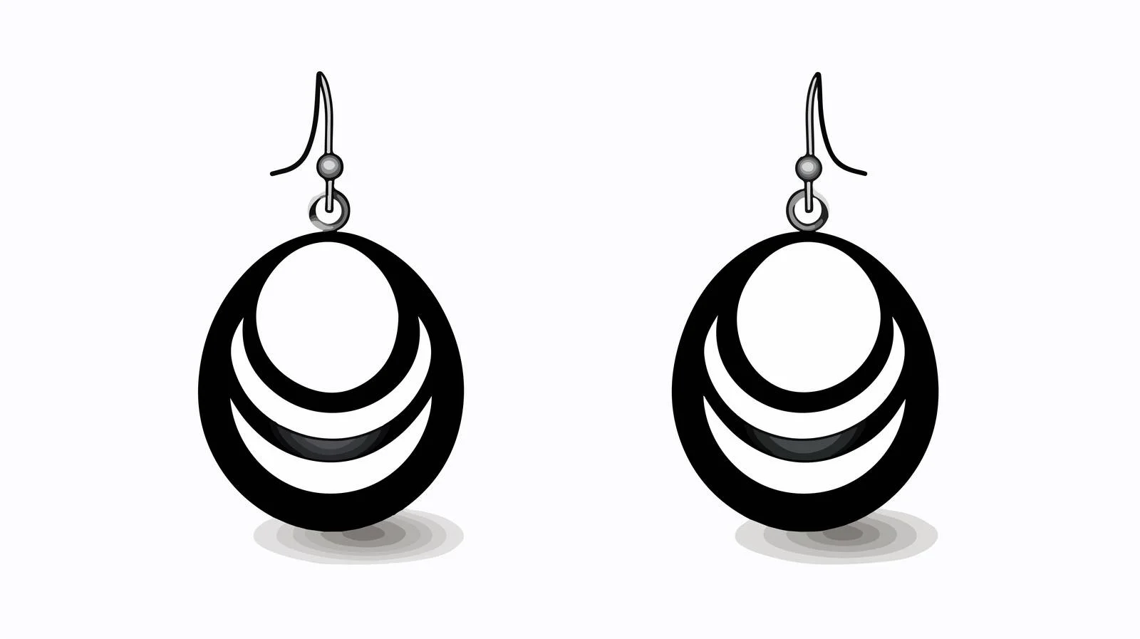 Earring Shape with Black Shadow Template — free download from Dotvec