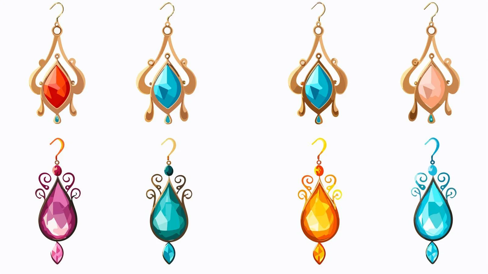 Elegant Hanging Earring Designs — free download from Dotvec