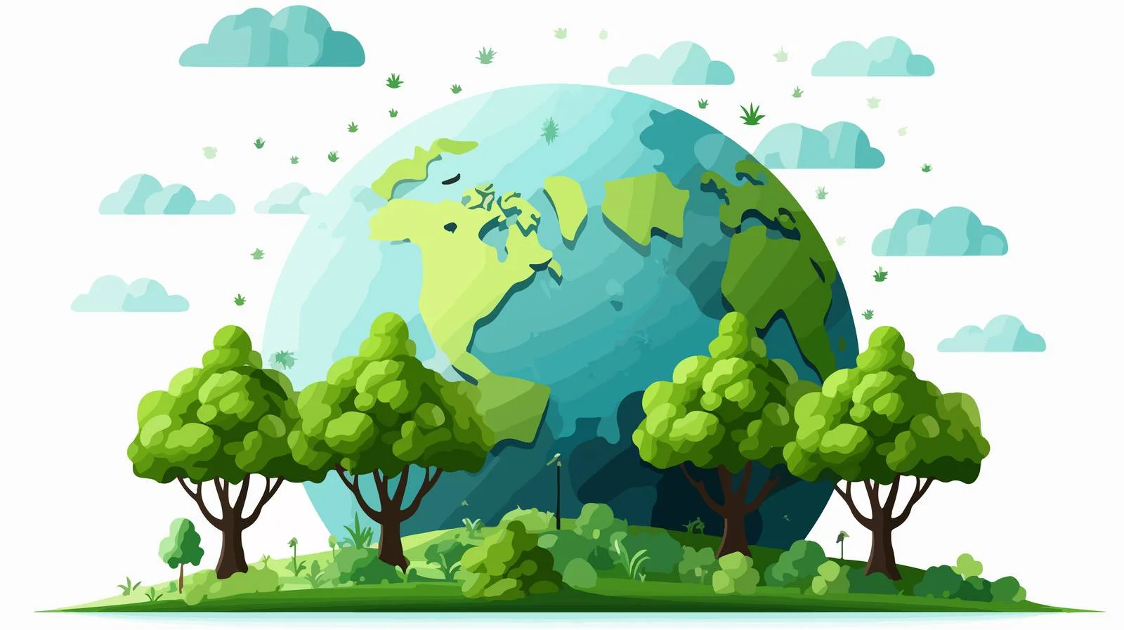 Earth Day World Green Tree Background — free download from Dotvec