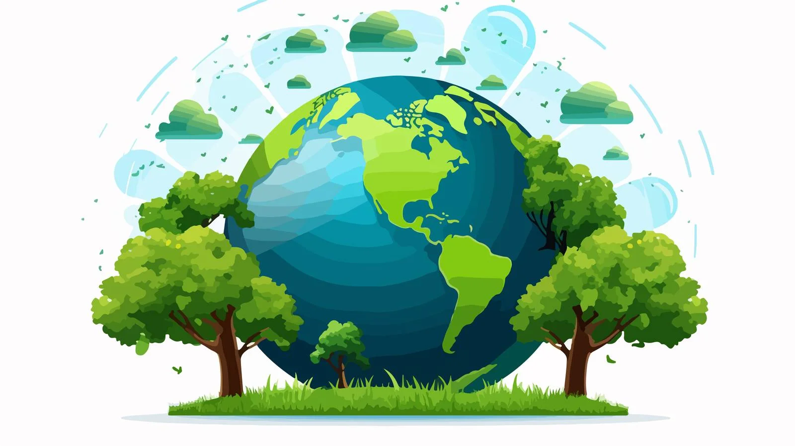 Earth Day World Green Tree Background — free download from Dotvec