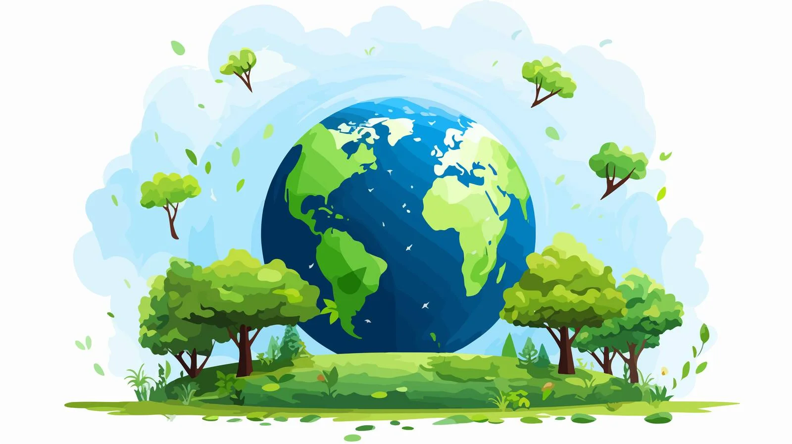 Earth Day Background with Green Tree — free download from Dotvec