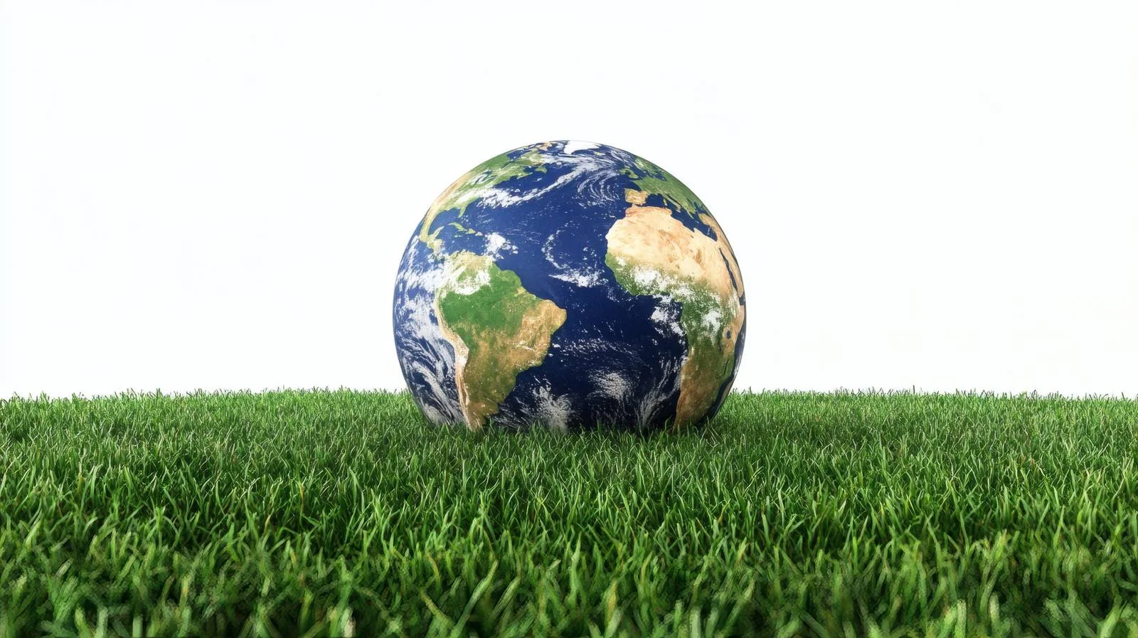 Earth Sphere on Green Field White Background — free download from Dotvec