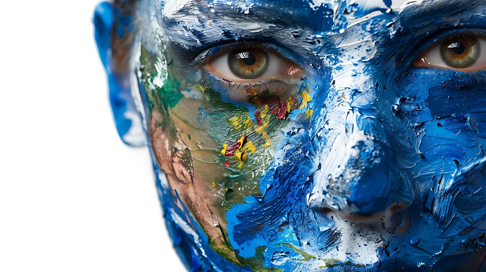 Eco-themed face paint highlighting Earth concept — free download from Dotvec