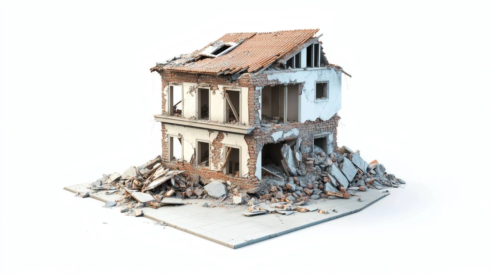 Collapsed Structure Post Earthquake Isolated Image — free download from Dotvec