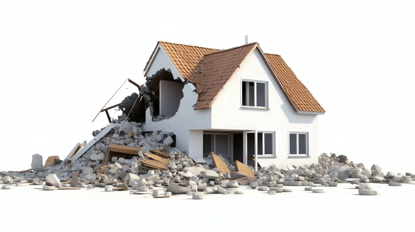 Collapsing Structure Post Earthquake Debris Isolated — free download from Dotvec