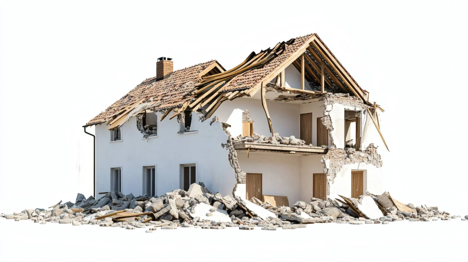 Devastated Home After Earthquake Strikes — free download from Dotvec