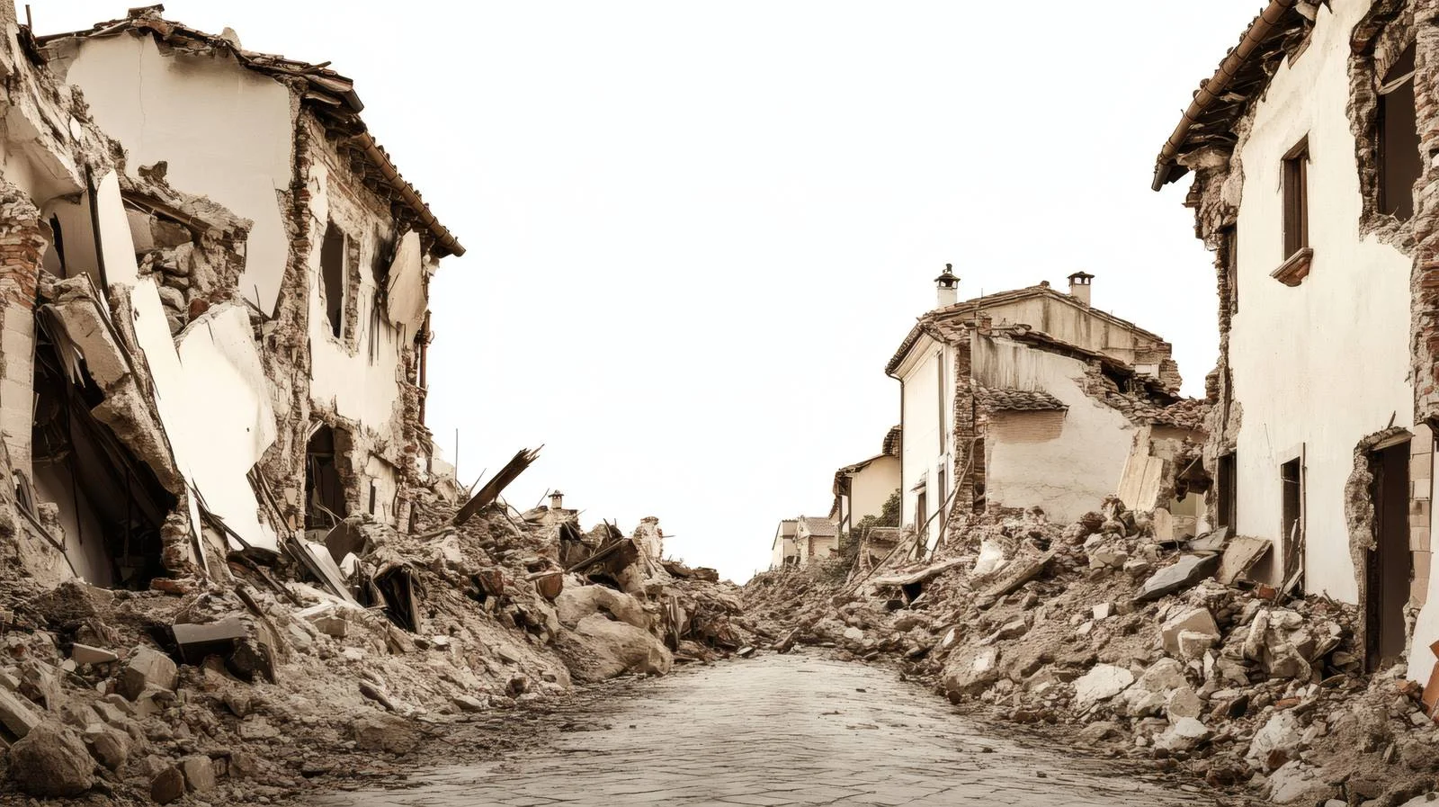 Devastation after earthquake strikes isolated town — free download from Dotvec