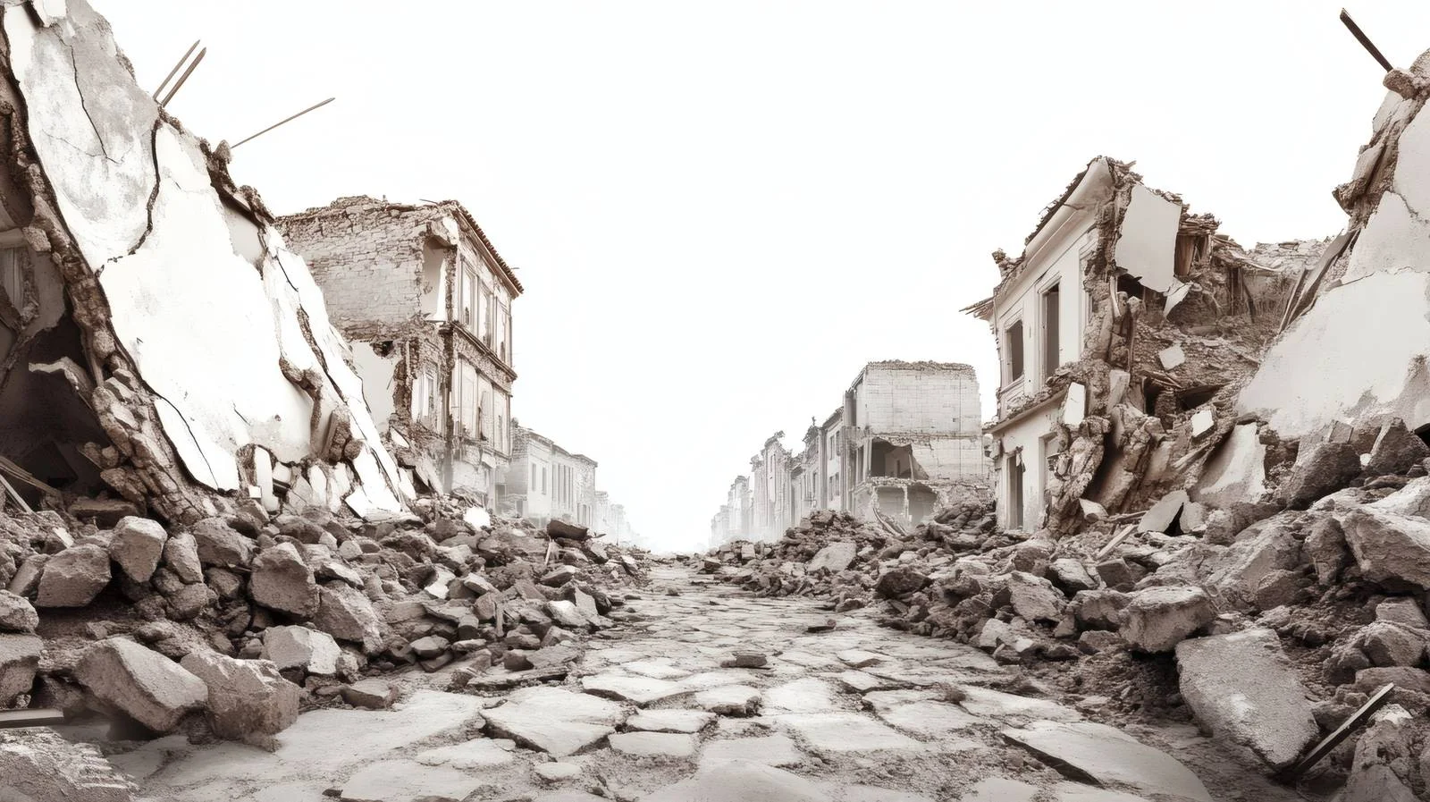 Devastation of Town Post Earthquake Isolation — free download from Dotvec