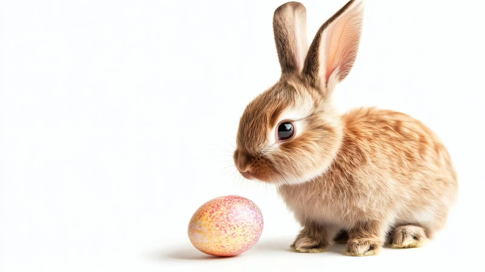 Easter Bunny and Egg on White Background — free download from Dotvec