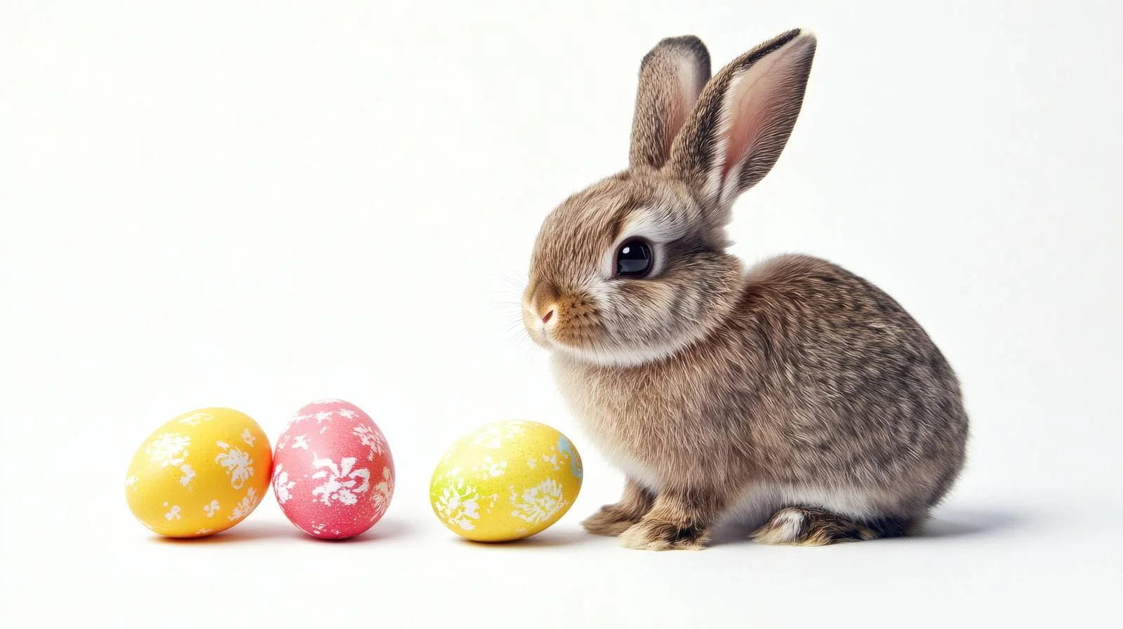 Easter Bunny and Eggs on White Background — free download from Dotvec