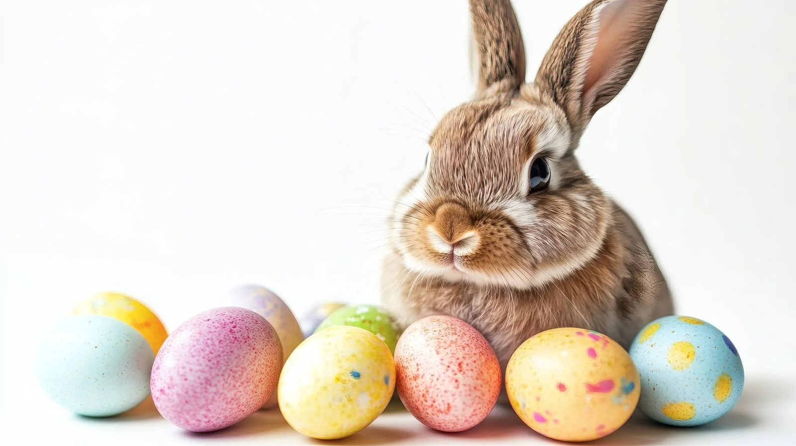 Charming Easter Bunny with Isolated Easter Eggs — free download from Dotvec