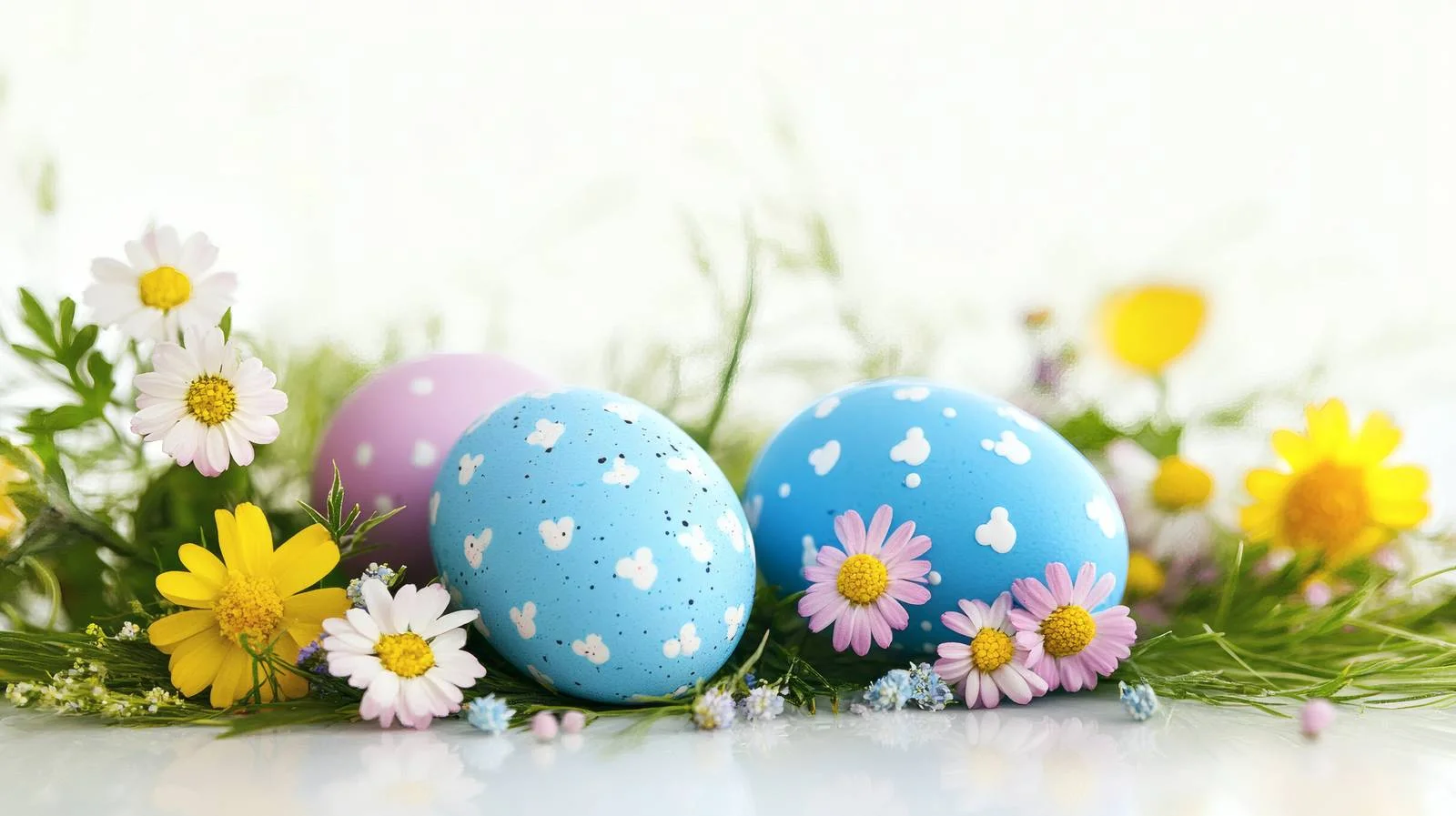 Festive Easter Eggs and Flowers Display — free download from Dotvec