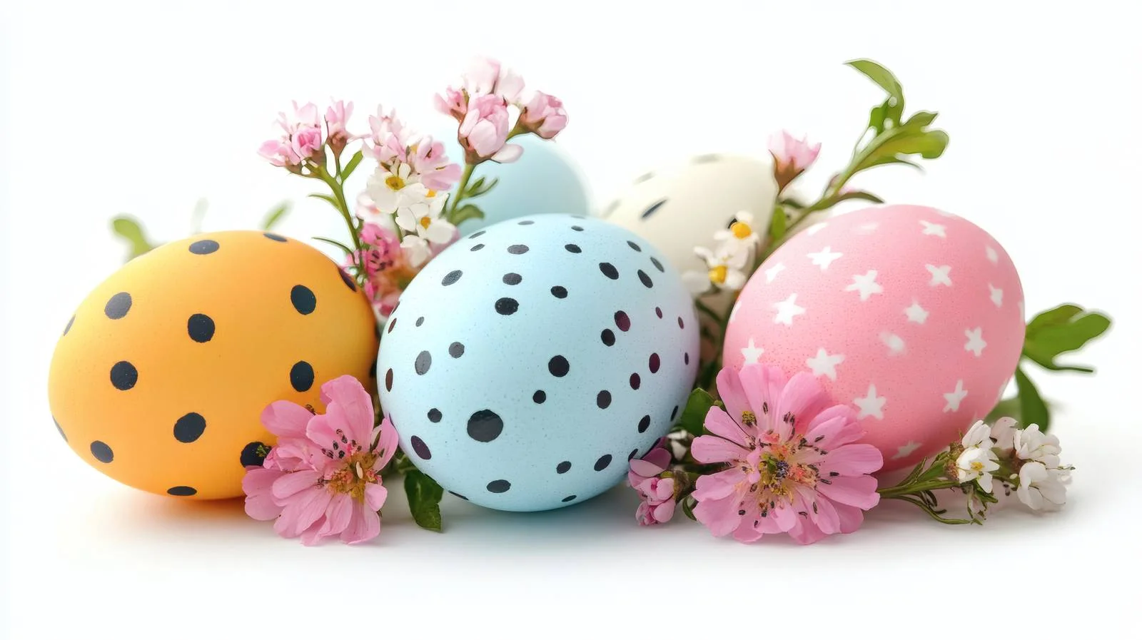 Festive Easter Eggs and Flowers Display — free download from Dotvec