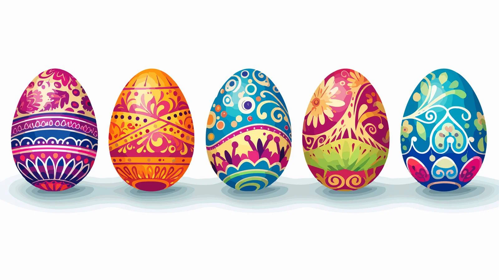 Colorful Easter Egg Decorations — free download from Dotvec