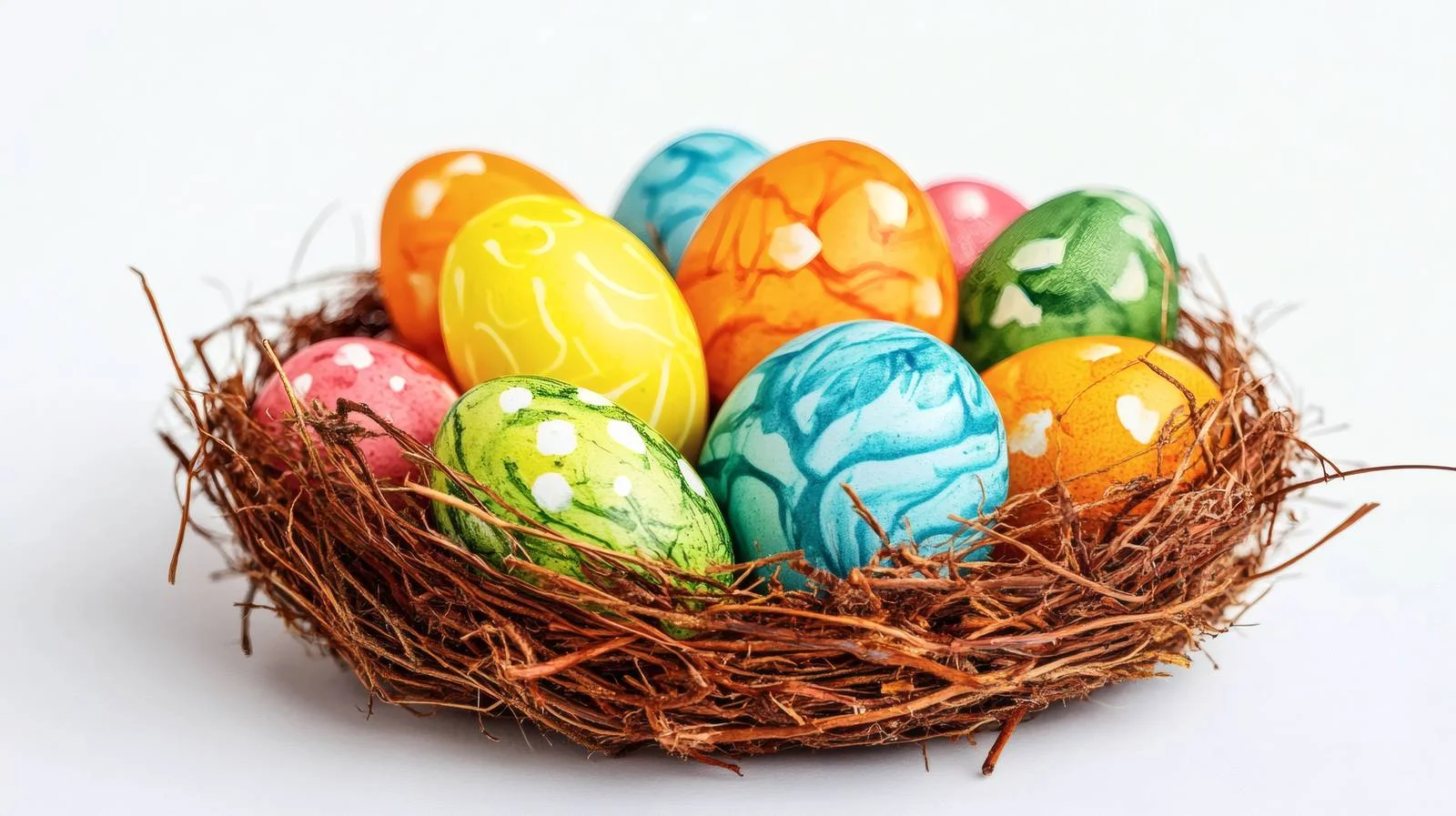 Colorful Easter Eggs Nest Celebration Isolated — free download from Dotvec